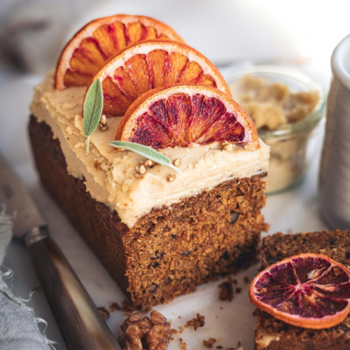 Vegan Carrot Cake w Orange Cashew Icing